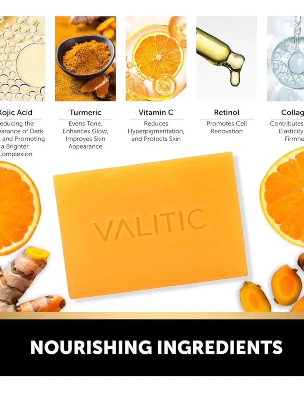Kojic Acid + Vitamin C & Retinol Turmeric Soap Bars — Orange - Picture 7 of 9